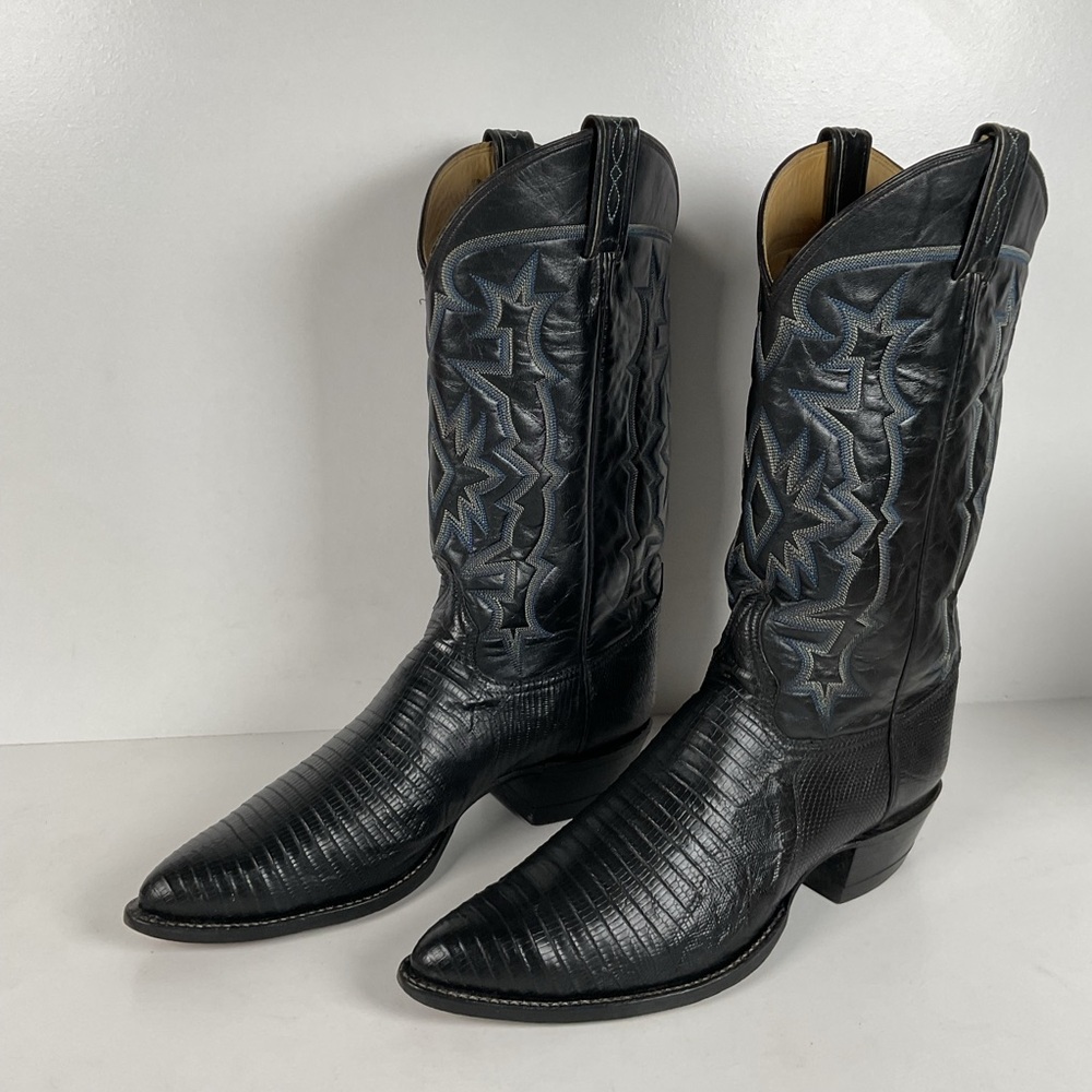 Vintage Tony Lama Cowboy Boots | Teju Lizard | Gold Label | Men’s 10.5 D